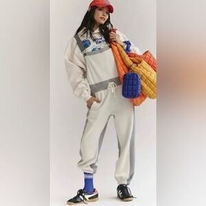 Free People Making It Overalls Heather Grey Combo Size S